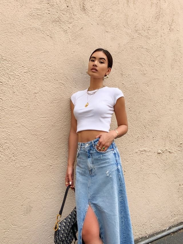 Comment porter la jupe longue en jean | We Are Stylish